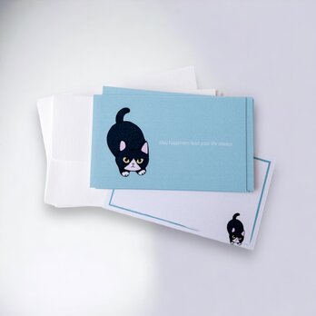 メッセージカードセット（子猫ブルー）の画像