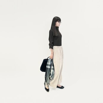 ★残少★ 厚手で寒さ対策も完璧♥ コーデュロイ ワイドパンツ アイボリー コットン ●KAY-IVORY●の画像