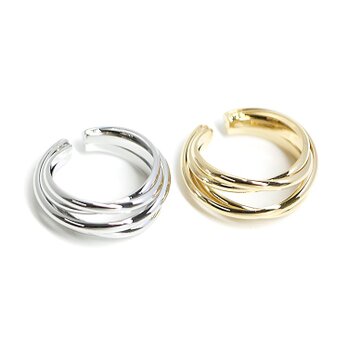 【選べる2色】Curved Lineリング、指輪の画像