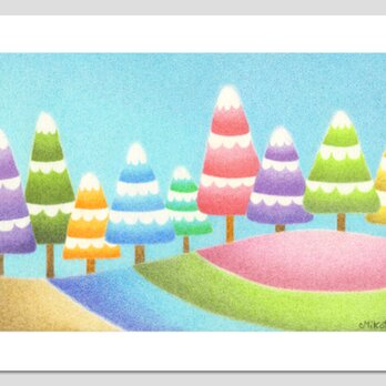 春を待つ(2Lサイズ。色鉛筆画。複製画)の画像