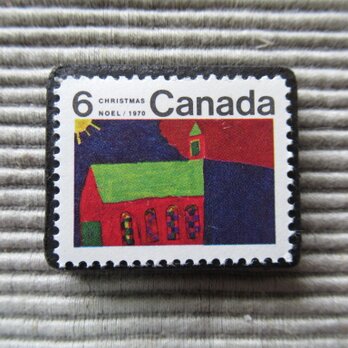 カナダ　クリスマス切手ブローチ7722