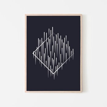 ジオメトリックパターン / アートポスター カラー ミニマル インテリア アブストラクト 幾何学 ダイヤ型 縦長の画像