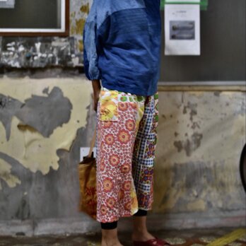 新春セール！ヨーロッパビンテージファブリックのパッチワークパンツ