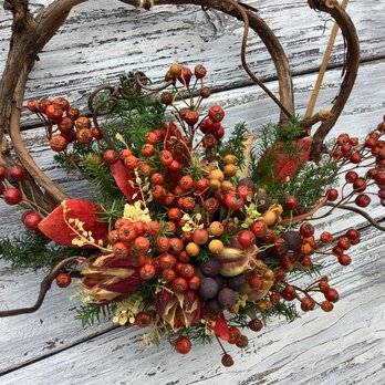 atelierBLUGRA八ヶ岳〜里山の秋葡萄蔓Wreath2103の画像