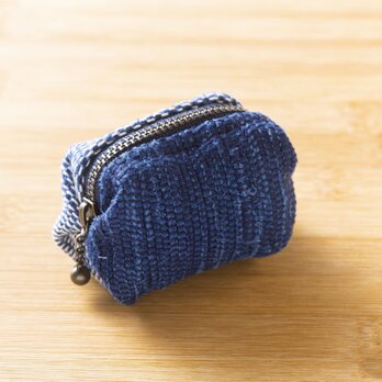 裂織小銭入れ　本藍染め/387