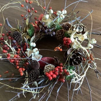 atelierBLUGRA八ヶ岳〜白樺小枝と木の実Wreath2102の画像