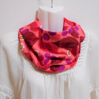 Sold☆ダブルガーゼのスヌード（一重ねじり ベリーフラワー）スカーフ・付け衿感覚での画像