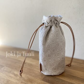 pouch[手織り巾着ポーチ]ホワイトの画像