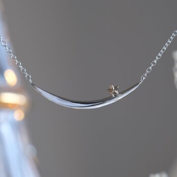 Næturslippur necklace：K10YG×silver925　月と星リング　シルバー×ゴールドの画像