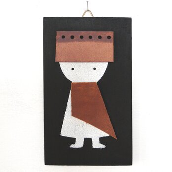 革鎧をつけた小人兵隊のウッドアート オブジェ 木工 木雑貨 妖精 No4の画像
