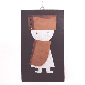革鎧をつけた小人兵隊のウッドアート オブジェ 木工 木雑貨 妖精 No3の画像