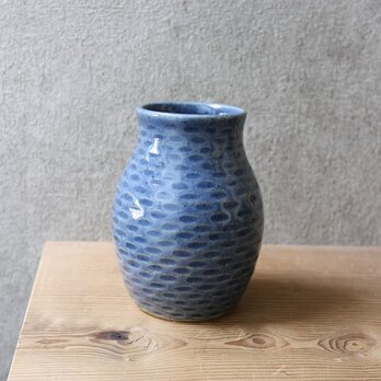 ラッパ花瓶（青）の画像