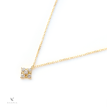 スクエアモチーフ ダイヤモンドのK18 ネックレス~Diamond collection~の画像