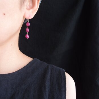 【K10】Ruby Long Earrings／ルビー ロングピアスの画像