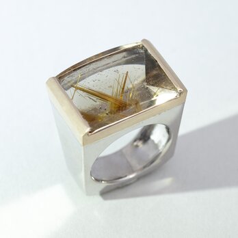 RutileQuartz_23.30ct/ SV/k10YG Ring_H-A-1018-B