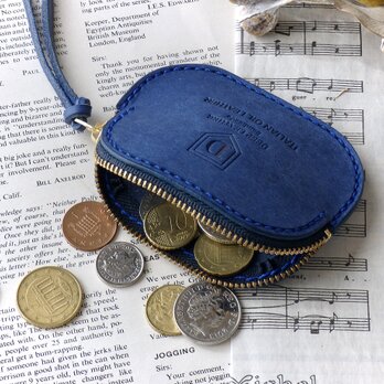イタリア革の小銭入れ／コインケース／ロイヤルブルーの画像