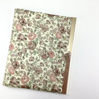 B6手帳・ノートカバー　フェリシテ(あずきミルク) ビニコ　リバティプリント　の画像