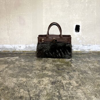 限定生産！オイルレザートートS 　（ブラウンファー×金具ゴールド）