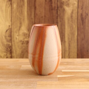 備前焼　たまご形のフリーカップ（大）【緋襷】【B】【陶器・コップ・グラス】の画像