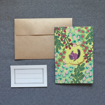 Season's Greetings Message Card / リスの画像