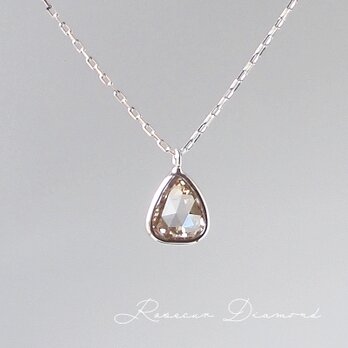 シンプルな一粒ダイヤのプラチナネックレス　ローズカットダイヤモンド NO.2　華奢　しずく　雫　ドロップの画像