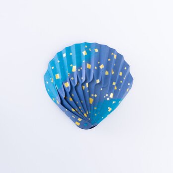 紙の貝殻椀　刷毛石箔（青）の画像
