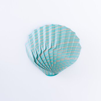 紙の貝殻椀　櫛引（青）の画像