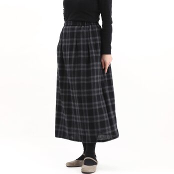 #387タックギャザースカート（グレンチェック）