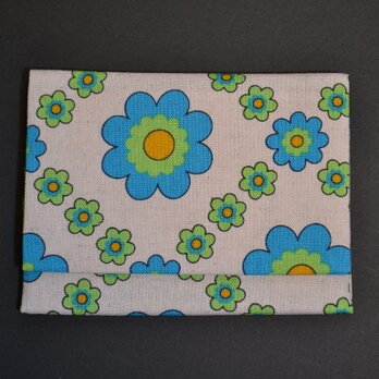 カードケース　青い花柄　の画像