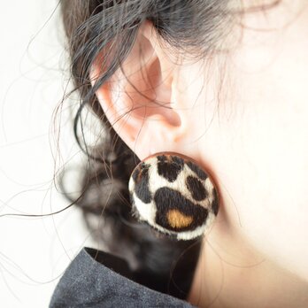 Leopard Airas【レザーピアス】※ピアスのみですの画像