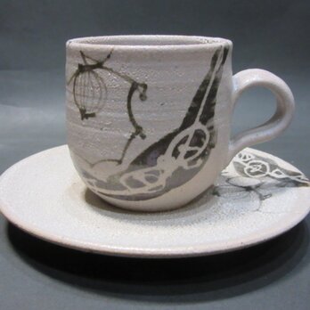 絵唐津コーヒーカップ(からす瓜)の画像