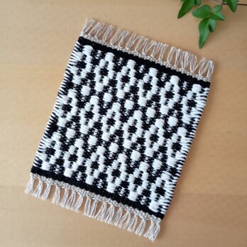 【手織り】ローゼンゴン織のコースター(ブラック)の画像