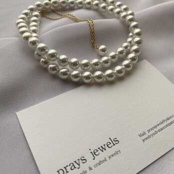 長さ2way Pearls Necklaces 7ｍｍシルキーパールネックレス48ｃｍ/63ｃｍの画像