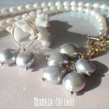 2WAY!*14kgf* Sea Goddess Pearl Necklace　海の女神の淡水パールネックレス＆ピアスの画像