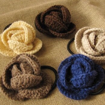 残り３つ【  ローズ ポトレー  】　ころころバラのヘアゴム