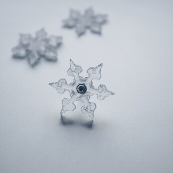 雪、ついてるよ　雪の結晶　ピンブローチ　NO.04の画像