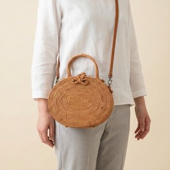 オーバル形が印象的☆2WAYショルダーかごバッグ♪ショルダーバッグ かごバッグ　旅行