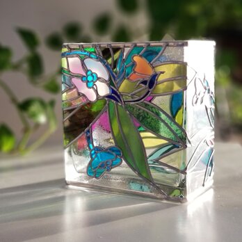 受注: スクエアガラス花瓶『琉球Wild Flowers』の画像