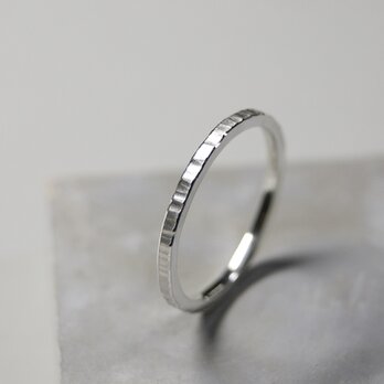 つや消し縦槌目 シルバーフラットリング 1.5mm幅 MATTE VERTICAL｜SILVER RING｜634の画像