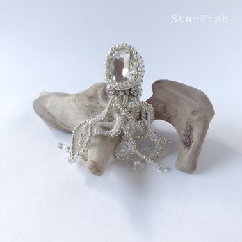 【タコ】蛸 Octopus ビーズ刺繍 ブローチ(L33)の画像