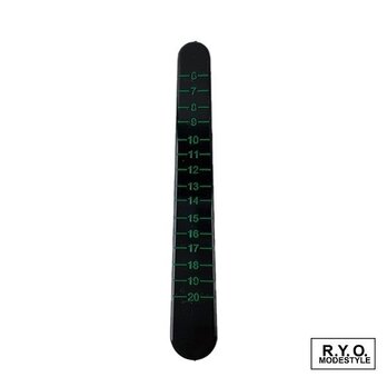 プラスチック製リングサイズ棒 フラット型　ブラック　グリーン文字の画像