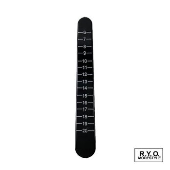 プラスチック製リングサイズ棒  ブラック　ホワイト文字の画像