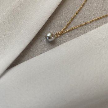 14kgfYG 6.5ｍｍセミバロックドロップパールAkoya Pearls Necklace 45cmの画像