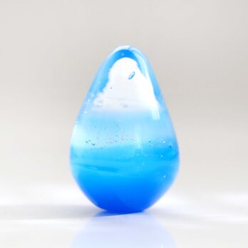 ガラスの雫の小さなオブジェ 「Grand Blue」