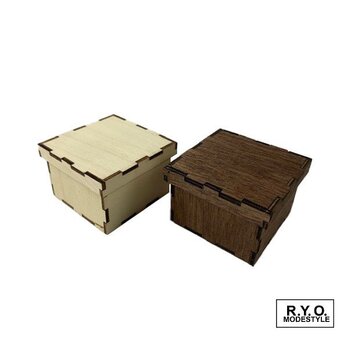 木製ボックス　リング　ネックレス　ペンダント　ピアス　ブラウン　の画像
