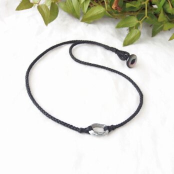 Pewter Ring Short Necklace -black-の画像