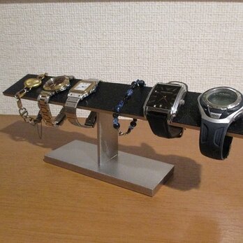 腕時計スタンド 腕時計スタンド 綺麗　腕時計 飾る　ウオッチスタンド　６本掛けブラックスーパーロングバースタンド　N180923の画像