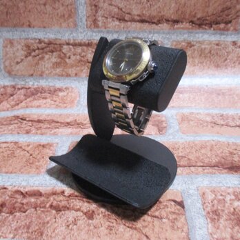 腕時計スタンド　腕時計スタンド 手作り　腕時計スタンド おしゃれ　腕時計スタンド 綺麗　オールブラックだ円パイプ1本掛け　の画像