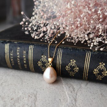 【14kgf】大粒！ピンクベージュ淡水パールのバロックネックレス＊6月誕生石 真珠の画像
