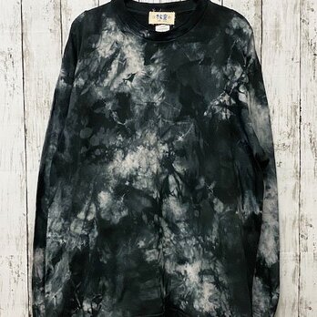 タイダイ染め ビッグシルエット長袖Ｔシャツ ブラック　ムラ染め　Lサイズ HIPPIES DYE HD15-60の画像